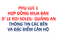 Phụ Lục 1 Thông tin các bên và Đặc điểm căn hộ HĐMB CHung cư Quảng An